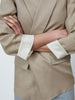 2023 summer style women's all-match casual loose linen casual suit jacket with printed cuffs