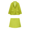 2023 summer women's clothing Versatile lapel long-sleeved straight blazer and stylish casual high-waisted skirt