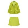 2023 summer women's clothing Versatile lapel long-sleeved straight blazer and stylish casual high-waisted skirt