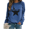 2023Sweatshirts Women Long Sleeve Top Autumn Stars Print O-neck Casual Female Sweatshirt Loose Hoodies Datura Letter