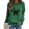 2023Sweatshirts Women Long Sleeve Top Autumn Stars Print O-neck Casual Female Sweatshirt Loose Hoodies Datura Letter