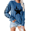 2023Sweatshirts Women Long Sleeve Top Autumn Stars Print O-neck Casual Female Sweatshirt Loose Hoodies Datura Letter