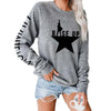 2023Sweatshirts Women Long Sleeve Top Autumn Stars Print O-neck Casual Female Sweatshirt Loose Hoodies Datura Letter