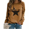 2023Sweatshirts Women Long Sleeve Top Autumn Stars Print O-neck Casual Female Sweatshirt Loose Hoodies Datura Letter