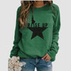 2023Sweatshirts Women Long Sleeve Top Autumn Stars Print O-neck Casual Female Sweatshirt Loose Hoodies Datura Letter