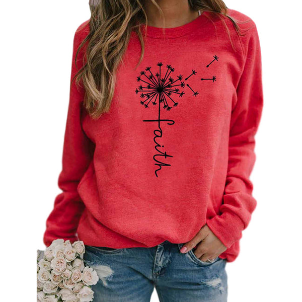 2023Sweatshirts Women Long Sleeve Top Autumn Stars Print O-neck Casual Female Sweatshirt Loose Hoodies Datura Letter