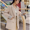 2023Spring Autumn Women's Suit Jacket Loose Medium Long Coat Net Red Small Female Blazer Jackets Double Breasted Outwear