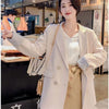 2023Spring Autumn Women's Suit Jacket Loose Medium Long Coat Net Red Small Female Blazer Jackets Double Breasted Outwear