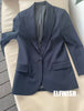 2023SS Woman Navy Blazer Long Sleeves With Arrow Strass Flap Pockets Suits One Button Casual Blazers