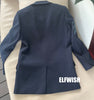 2023SS Woman Navy Blazer Long Sleeves With Arrow Strass Flap Pockets Suits One Button Casual Blazers