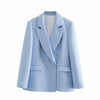 2023summer style women's all-match temperament lapel texture double-breasted casual professional suit jacket