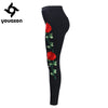 2102 Youaxon Black Embroidery Ripped Knees Jeans Women`s High Waist Stretchy Denim Pants Skinny Pencil Woman Jeans