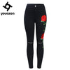 2102 Black Embroidery Ripped Knees Jeans New Women`s High Waist Stretchy Denim Pants Skinny Pencil Woman Jeans