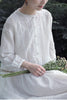 2121 autumn sweet fairy loose long sleeve lace stitched white Long Dress Gown 0902-5