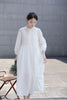 2121 autumn sweet fairy loose long sleeve lace stitched white Long Dress Gown 0902-5