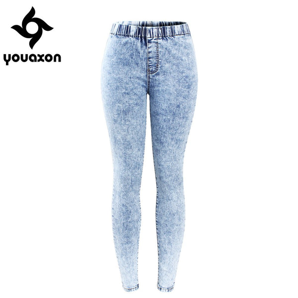 2129 New Plus Size Ultra Stretchy Acid Washed Jeans Woman Denim Pants Trousers For Women Pencil Skinny Jeans