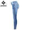 2173 Brand New Side Stripe Faded Jeans Plus Size Woman Stretchy Denim Skinny Pants Trousers For Women Jeans