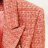 22 Autumn And Winter European And American Style Commuter Lion Head Button Double Breasted Slim Fit Tweed Women's Suit Coat