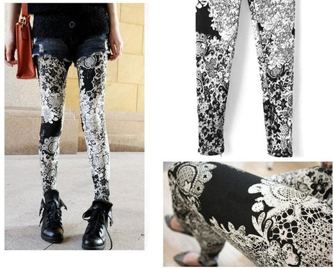22 High Elastic Design Vintage Graffiti women Leggings Cross Skulls Totem Stripe Star Flag Letters Patterned Print Leggins
