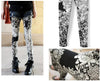 22 High Elastic Design Vintage Graffiti women Leggings Cross Skulls Totem Stripe Star Flag Letters Patterned Print Leggins