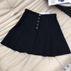 22 SA Women 2 Piece Blazer Skirt Set Long Sleeve Lapel Single Breasted Jacket High Waist Pleated A-line Skirts Solied Color Suit