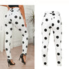 230 Women Jeans Trendy Polka Dot Elastic Slim Fit Streetwear White Zipper Pockets Hip Lifting Female Denim Pencil Pants