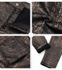 2399 Youaxon Spring Autumn High Waist PU Jeans Women`s Black Golden Crocodile Pattern Stretchy Skinny Pants Trousers For Women