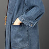 #2468 Spring Autumn Button Front Shirt Dress Women Lapel Collar Asymmetrical Shirt Dress Loose Vintage Midi Denim Dress Female