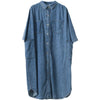 #2468 Spring Autumn Button Front Shirt Dress Women Lapel Collar Asymmetrical Shirt Dress Loose Vintage Midi Denim Dress Female