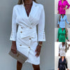 262 2023 Spring Suit Jacket Women's Clothing Set Short Blazers Office Lady Strapped Dress Female