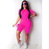 2PCS Summer Women Sports Suit Short sleeve Top And Biker Shorts Sets Workout Tracksuit Casual Solid 2 Piece Set 2023