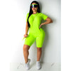 2PCS Summer Women Sports Suit Short sleeve Top And Biker Shorts Sets Workout Tracksuit Casual Solid 2 Piece Set 2023
