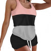 2Pcs/Set Sleeveless Top Set Round Neck Comfortable Summer Slim Splicing Design Drawstring Camisole Set for Home