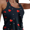 2Pcs/Set Sleeveless Top Set Round Neck Comfortable Summer Slim Splicing Design Drawstring Camisole Set for Home