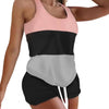 2Pcs/Set Sleeveless Top Set Round Neck Comfortable Summer Slim Splicing Design Drawstring Camisole Set for Home