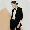 2XL 3XL Velvet Blazer Coat Slim Woman Suit Blazer Two Bottons Suit Jacket Women Midi Length Women Blazers And Jackets Plus Size