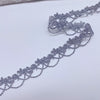 2Yards/2.1cm Narrow Light Gold Silver Lace Trim Applique Trimming  Embroidery Light Gold Lace Ribbon for Wedding Dresses