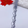 2Yards/2.1cm Narrow Light Gold Silver Lace Trim Applique Trimming  Embroidery Light Gold Lace Ribbon for Wedding Dresses
