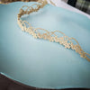 2Yards/2.1cm Narrow Light Gold Silver Lace Trim Applique Trimming  Embroidery Light Gold Lace Ribbon for Wedding Dresses
