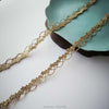 2Yards/2.1cm Narrow Light Gold Silver Lace Trim Applique Trimming  Embroidery Light Gold Lace Ribbon for Wedding Dresses