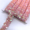 2yards 20mm Elastic Sequins Ribbon Lace Trim Sequin Sewing Fabric Ribbon For Dress Clothes Headdress Bridal Wedding Accessories