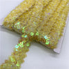 2yards 20mm Elastic Sequins Ribbon Lace Trim Sequin Sewing Fabric Ribbon For Dress Clothes Headdress Bridal Wedding Accessories
