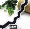 3.5cm Chiffon Pleated S Shaped White Lace Trimming DIY Apparel Sewing & Fabric Lace Tape Black Navy Blue Brown Lace Ribbons Lace