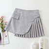 3 Pieces Women Blazer+Vest+Skirt Set Vintage Stylish Vest Notched Jacket Bandage Long Sleeve Blazer Folds Skirts Outerwear