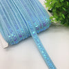 3 yards 13mm Sequins Ribbon Lace Trim Sequin Fabric For Dress Clothes Headdress Bridal Sewing Accessories DIY