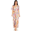 Women's Floral Printed Chiffon Gown