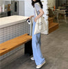 3853  2022  women spring and autumn net red hyuna style mopping jeans