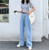 3853  2022  women spring and autumn net red hyuna style mopping jeans