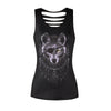 3D Wolf Printed Women Fitness Camisole Tank Tops Sleeveless T Shirts Tees Gothic Punk Rock Sporting Clothes Strap Vest