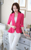3XL 4XL New Slim Summer Blazer Women Chiffon Sleeve Notched Thin Ladies Blazer Jacket Officewear One Button Short Blazers